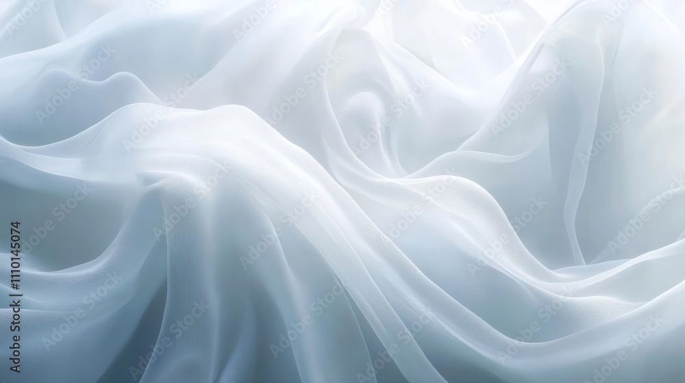 Abstract white waves softly overlapping, creating depth on a clean white background Abstract white waves softly overlapping, creating depth on a clean white background