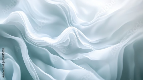 Wallpaper Mural Abstract white waves softly overlapping, creating depth on a clean white background Torontodigital.ca
