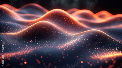 abstract light background,Abstract Wave Patterns, Orange and Blue Gradient, Sparkling Particles, Dynamic and Mysterious Visual
