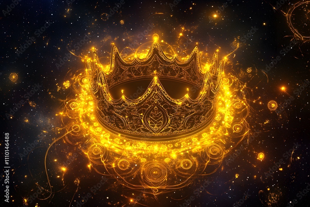 Fototapeta premium Abstract Golden Shiny Infinite Circle Tunnel Lines Glitter Sparkle Particles With Light Beam Lens Flare Background Design 