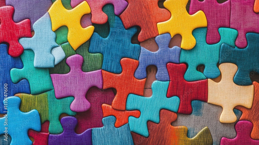 A mosaic of colorful, interlocking puzzle pieces, each piece representing a different facet of diversity A mosaic of colorful, interlocking puzzle pieces, each piece representing a different facet of diversity