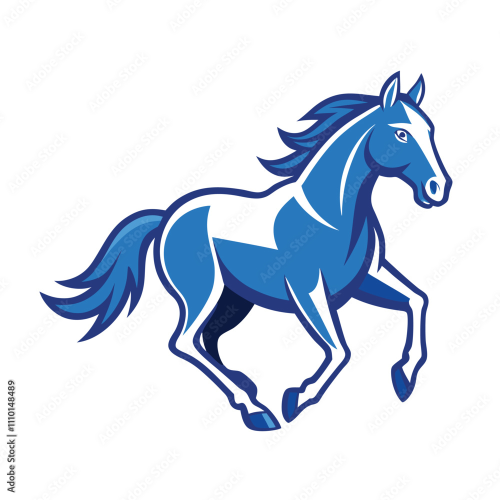 A running horse in blueprint style centered with padding A running horse in blueprint style centered with padding