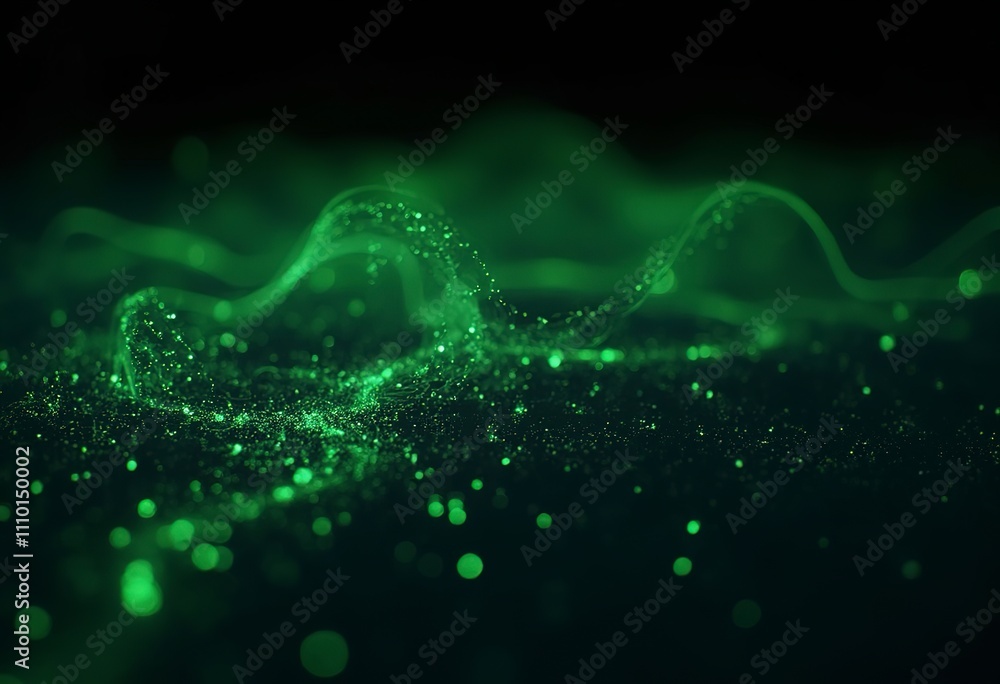 A complex network of interconnected green lines and dots against a dark background A complex network of interconnected green lines and dots against a dark background