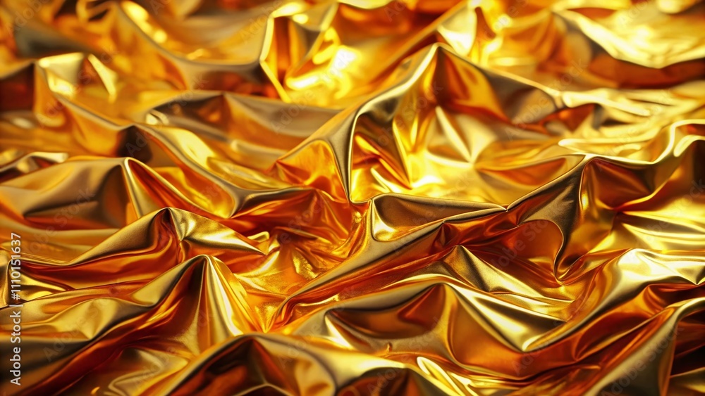 Abstract Gold Foil Leaf Texture Background with Glass Effect, Wavy Silky Design for Elegant and Luxurious Visuals in Modern Art and Interior Decor Abstract Gold Foil Leaf Texture Background with Glass Effect, Wavy Silky Design for Elegant and Luxurious Visuals in Modern Art and Interior Decor