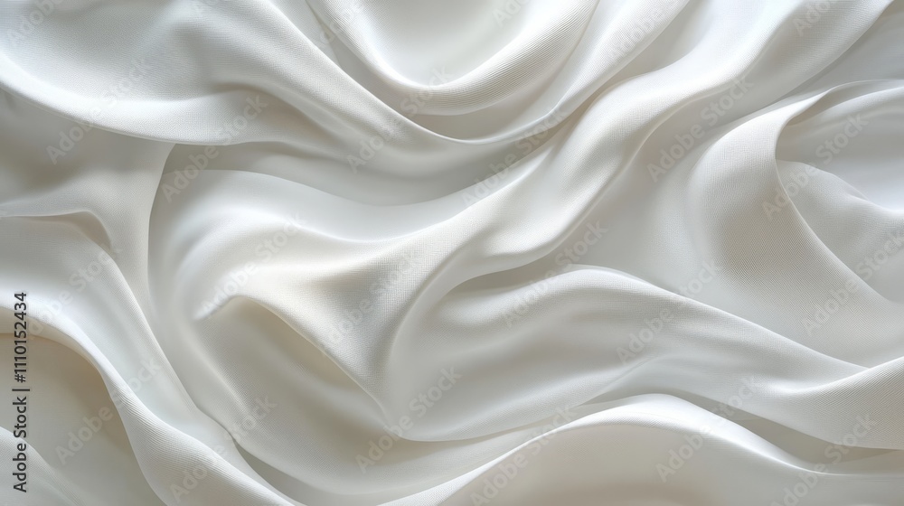 Elegant white waves cascading gently across a sleek, abstract white background Elegant white waves cascading gently across a sleek, abstract white background