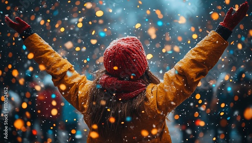 Person with Arms Up in the Air.