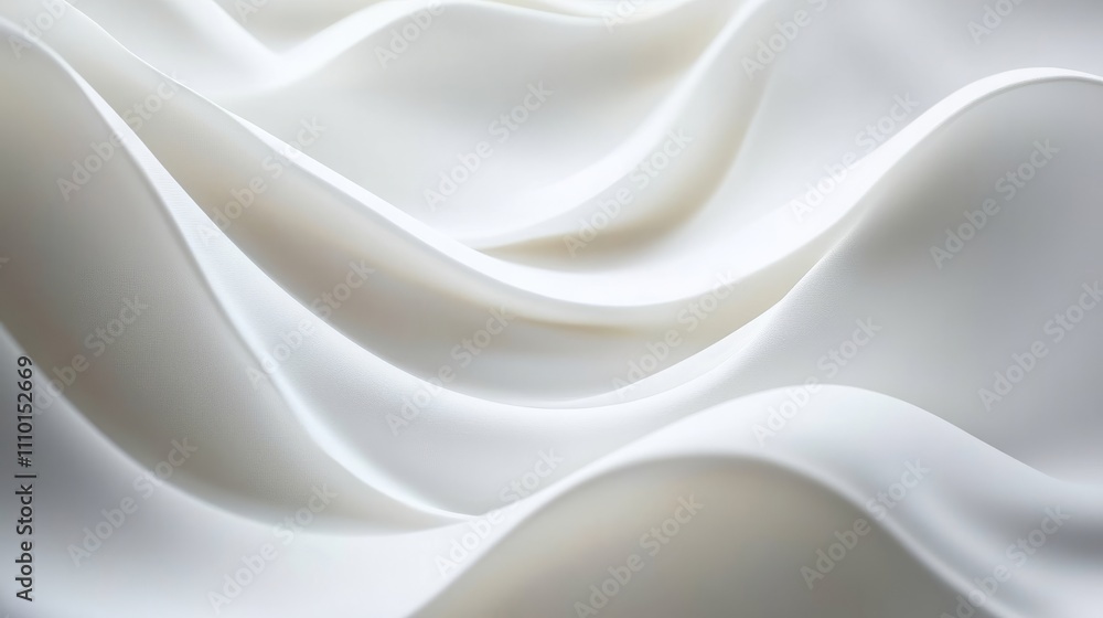 Elegant white waves cascading gently across a sleek, abstract white background Elegant white waves cascading gently across a sleek, abstract white background