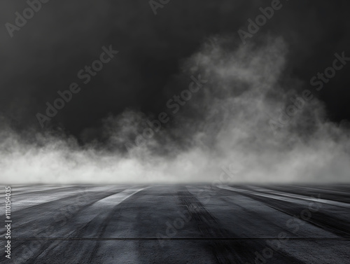 Black tire marks with smoke effect