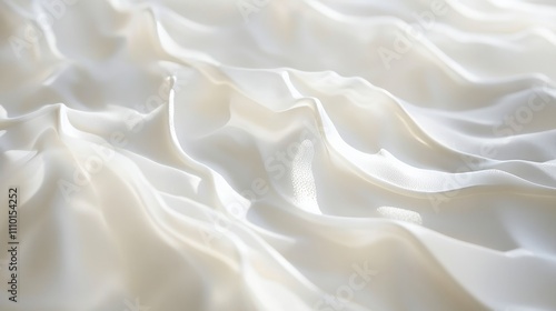 Fluid white waves flowing gently across a clean, white surface for a simple, abstract background