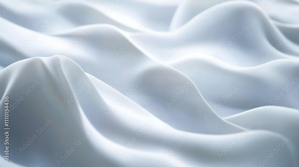Fototapeta premium Fluid white waves flowing gently across a clean, white surface for a simple, abstract background