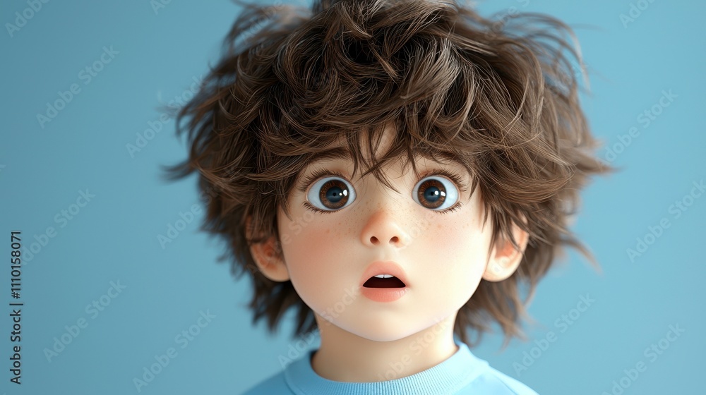 Wondering Young Boy Digital Art Soft Background Close-up View High Fidelity Expression Wondering Young Boy Digital Art Soft Background Close-up View High Fidelity Expression