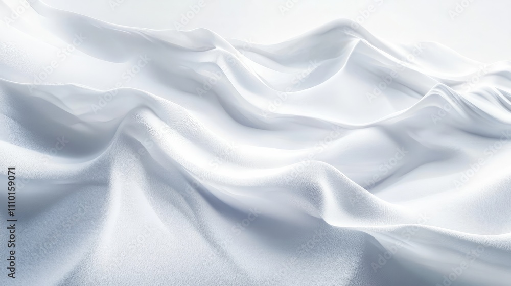 Smooth white waves forming an abstract flow across a minimalistic white background Smooth white waves forming an abstract flow across a minimalistic white background