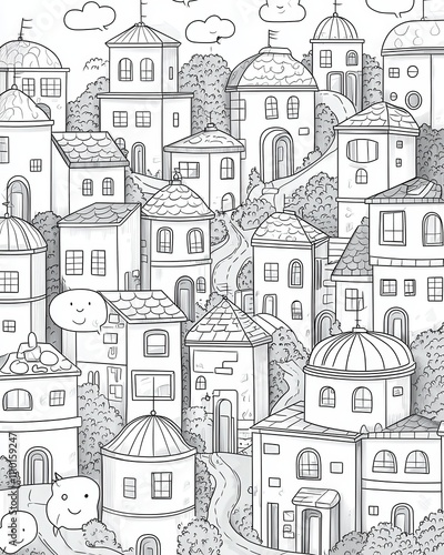 Wallpaper Mural Colorful cityscape urban environment artistic content whimsical setting aerial perspective creative design ideas Torontodigital.ca