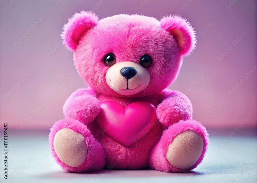 Adorable Pink Teddy Bear Cartoon Holding a Heart for Kids' Greeting Cards and T-Shirt Designs Adorable Pink Teddy Bear Cartoon Holding a Heart for Kids' Greeting Cards and T-Shirt Designs