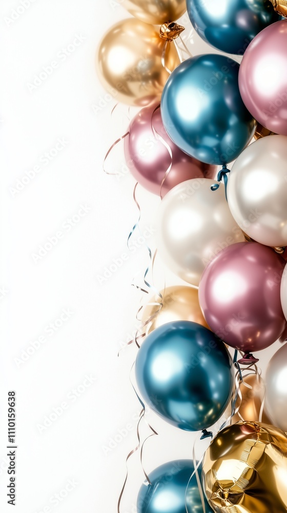 Close-up of colorful New Year's Eve balloons for banner Close-up of colorful New Year's Eve balloons for banner