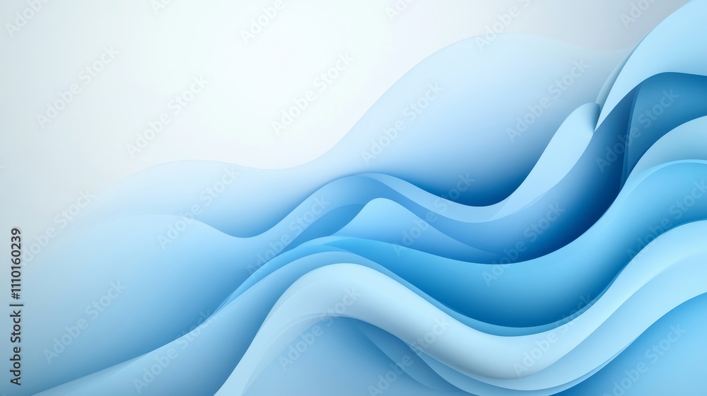 Fototapeta premium A blue wave with a white background
