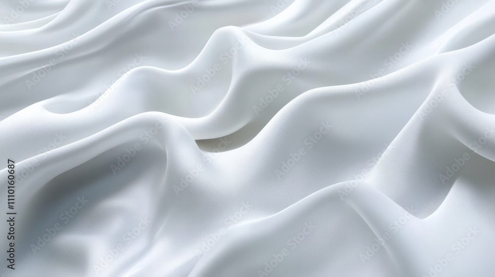 Subtle, soft white waves curving gently on an all-white background for a serene, abstract feel Subtle, soft white waves curving gently on an all-white background for a serene, abstract feel