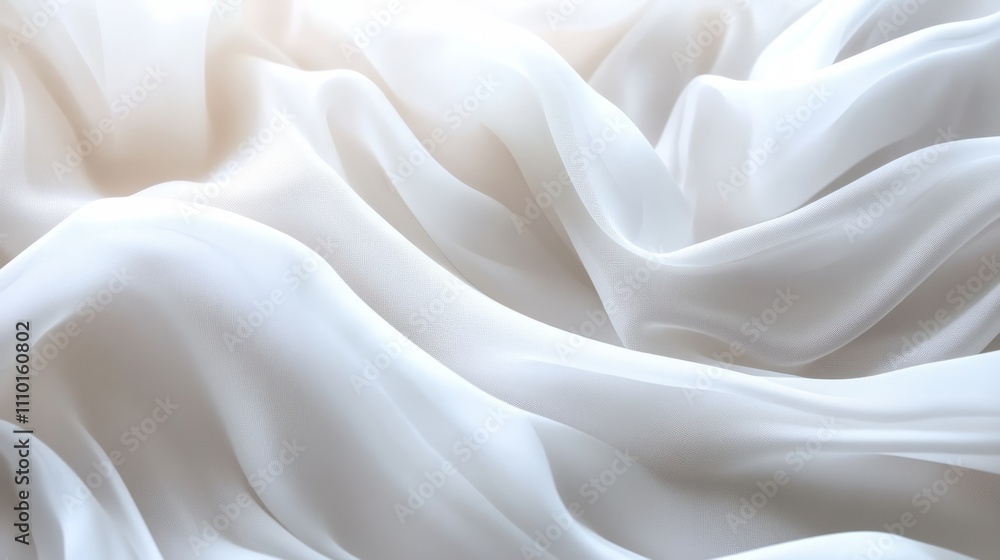 Subtle, soft white waves curving gently on an all-white background for a serene, abstract feel Subtle, soft white waves curving gently on an all-white background for a serene, abstract feel