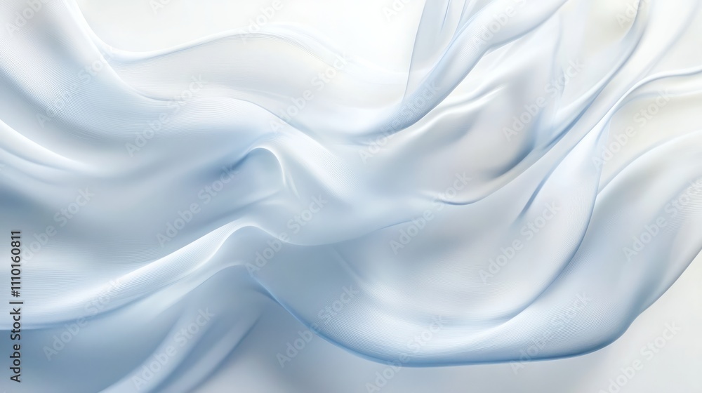 Subtle, soft white waves curving gently on an all-white background for a serene, abstract feel Subtle, soft white waves curving gently on an all-white background for a serene, abstract feel