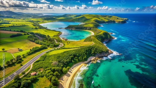 Aerial Photography of Scenic Coastal Landscapes and Serene Countryside Views Capturing the Beauty of Nature with Vibrant Colors and Unique Patterns from Above