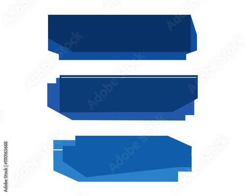 Set of abstract blue banner isolated on white background vector.