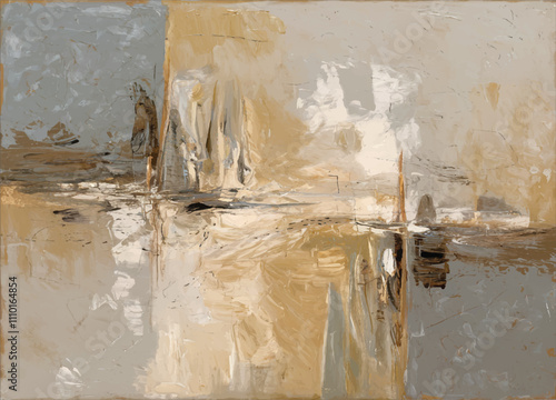Art dry oil pastel painting canvas painting wall. impressionism, beige, white, warm gray, soft tones, abstract texture pastel color stain brushstroke texture