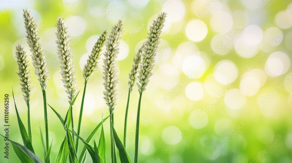 Abstract green bokeh background with grass and soft focus elements creating a serene and natural atmosphere for design projects. Abstract green bokeh background with grass and soft focus elements creating a serene and natural atmosphere for design projects.
