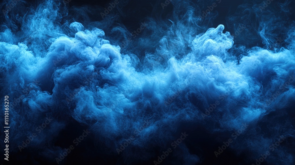 Abstract blue smoke swirling elegantly against a dark background creating a mysterious and dramatic atmosphere for artistic design projects. Abstract blue smoke swirling elegantly against a dark background creating a mysterious and dramatic atmosphere for artistic design projects.