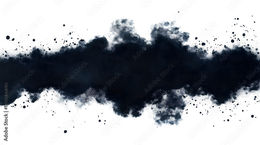 Obraz premium An abstract design featuring a dramatic dark smoke effect on a transparent background, ideal for creative projects or digital art.