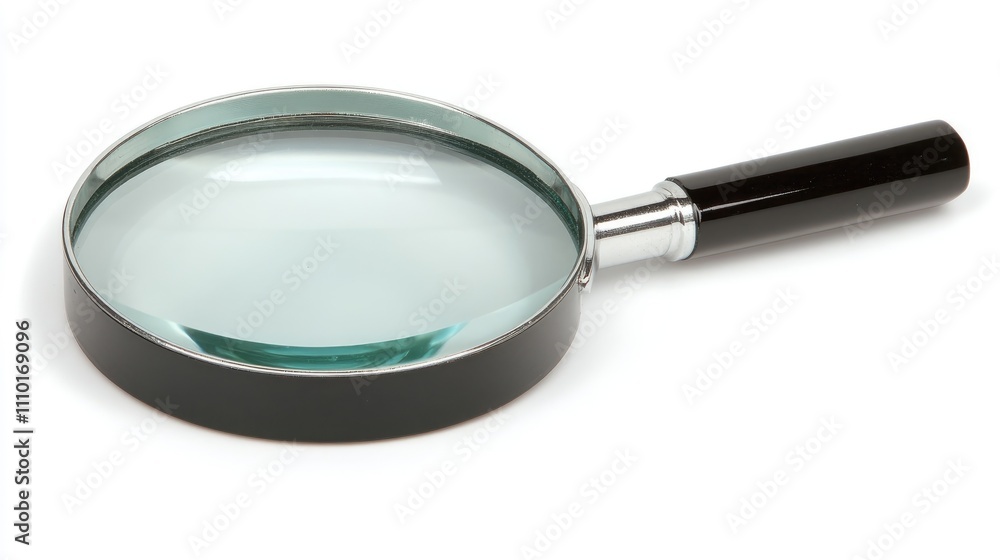 Magnifying glass on white table symbolizing analysis and strategic vision in auditing and business insights Magnifying glass on white table symbolizing analysis and strategic vision in auditing and business insights