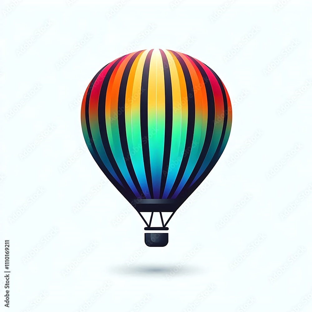 Fototapeta premium Colorful hot air balloon illustration.