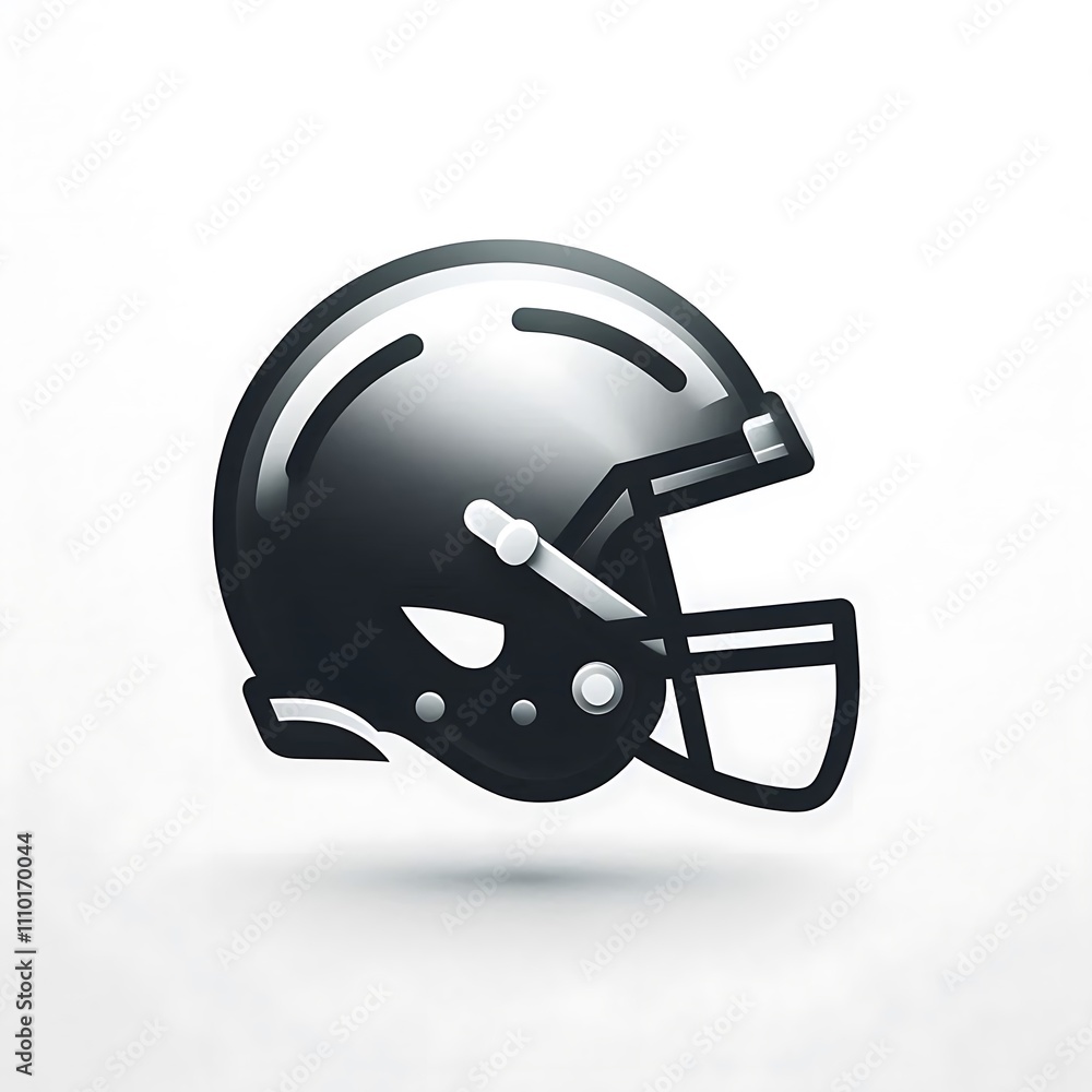 Fototapeta premium Black football helmet graphic design.