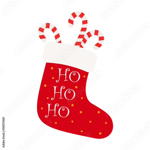 Christmas stockings filled with candy canes and festive patterns