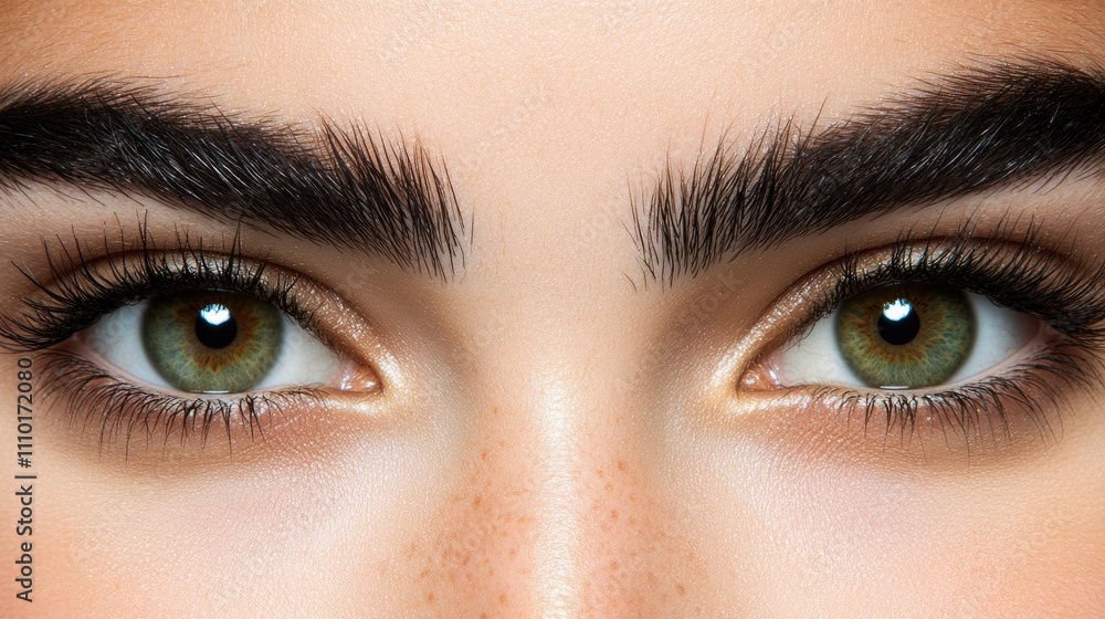 Close up of captivating eyes highlighting flawless skin and beauty regimen emphasizing the importance of moisturizing and skincare routines Close up of captivating eyes highlighting flawless skin and beauty regimen emphasizing the importance of moisturizing and skincare routines