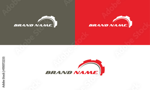 modern and qualitative logos with gear wheel