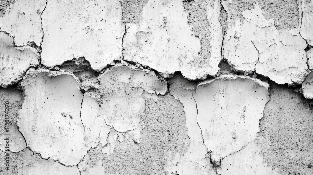Obraz premium Textured cracked concrete wall background with worn surface details ideal for design and artistic applications