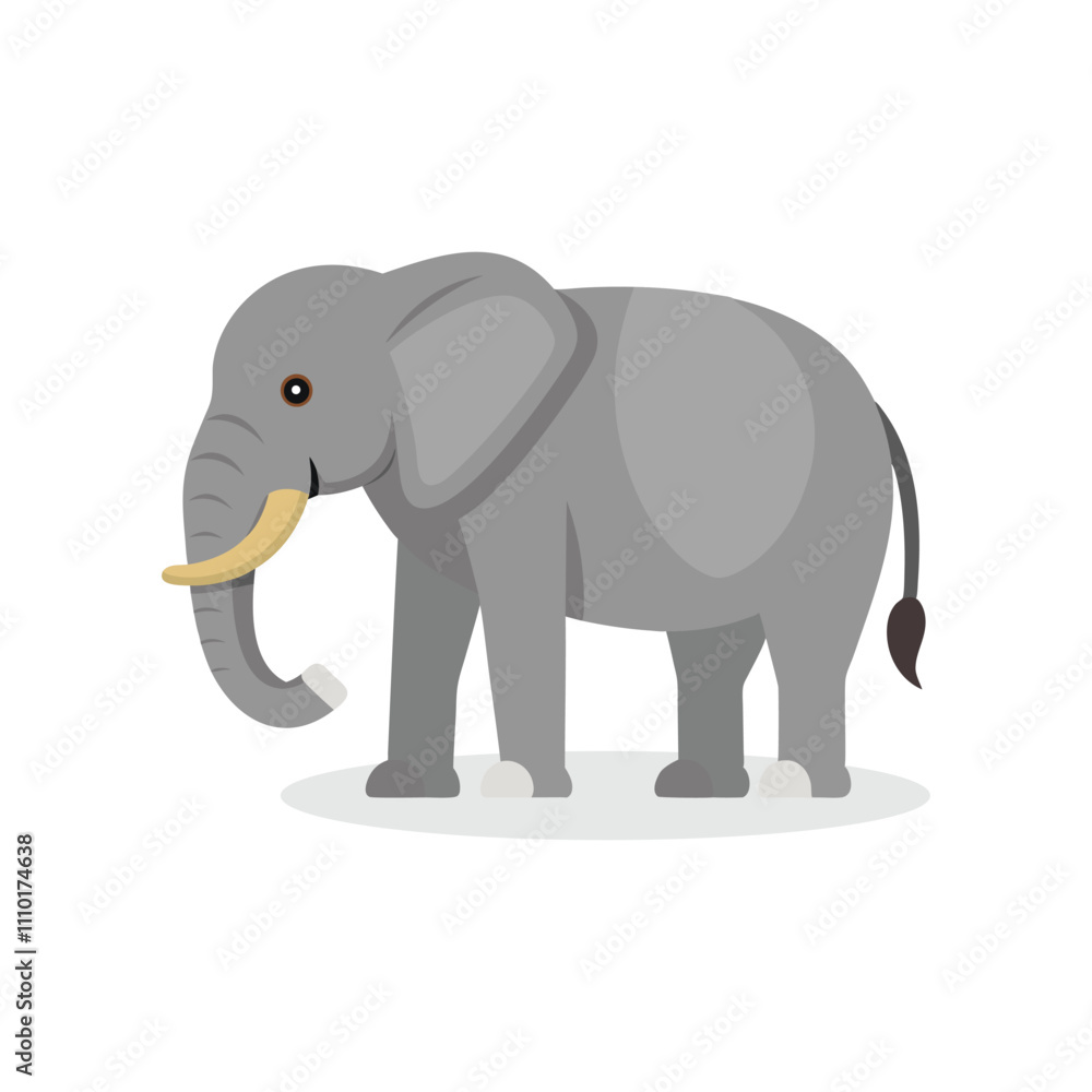 Asian Elephant animal isolated flat vector illustration on white background. Asian Elephant animal isolated flat vector illustration on white background.