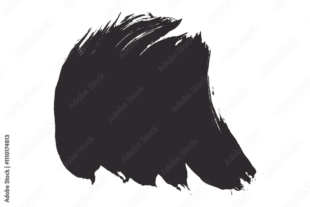 Black brush stroke isolated on transparent background. Black brush stroke isolated on transparent background.
