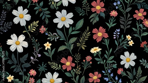 Wallpaper Mural seamless floral pattern Torontodigital.ca