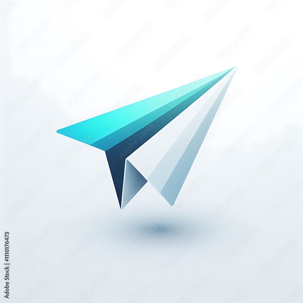 Abstract paper airplane logo in gradient colors. Abstract paper airplane logo in gradient colors.