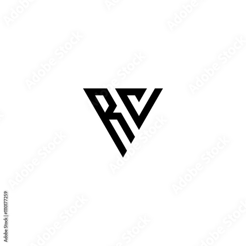 rv letter vector logo abstract