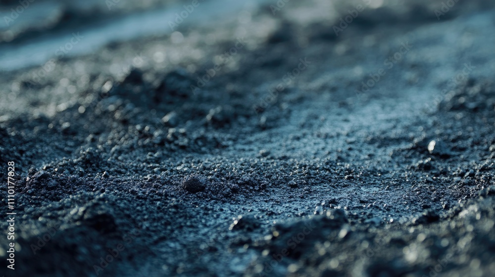 Close up fresh asphalt layer on road surface after construction works showcasing texture and materials used in the construction industry Close up fresh asphalt layer on road surface after construction works showcasing texture and materials used in the construction industry