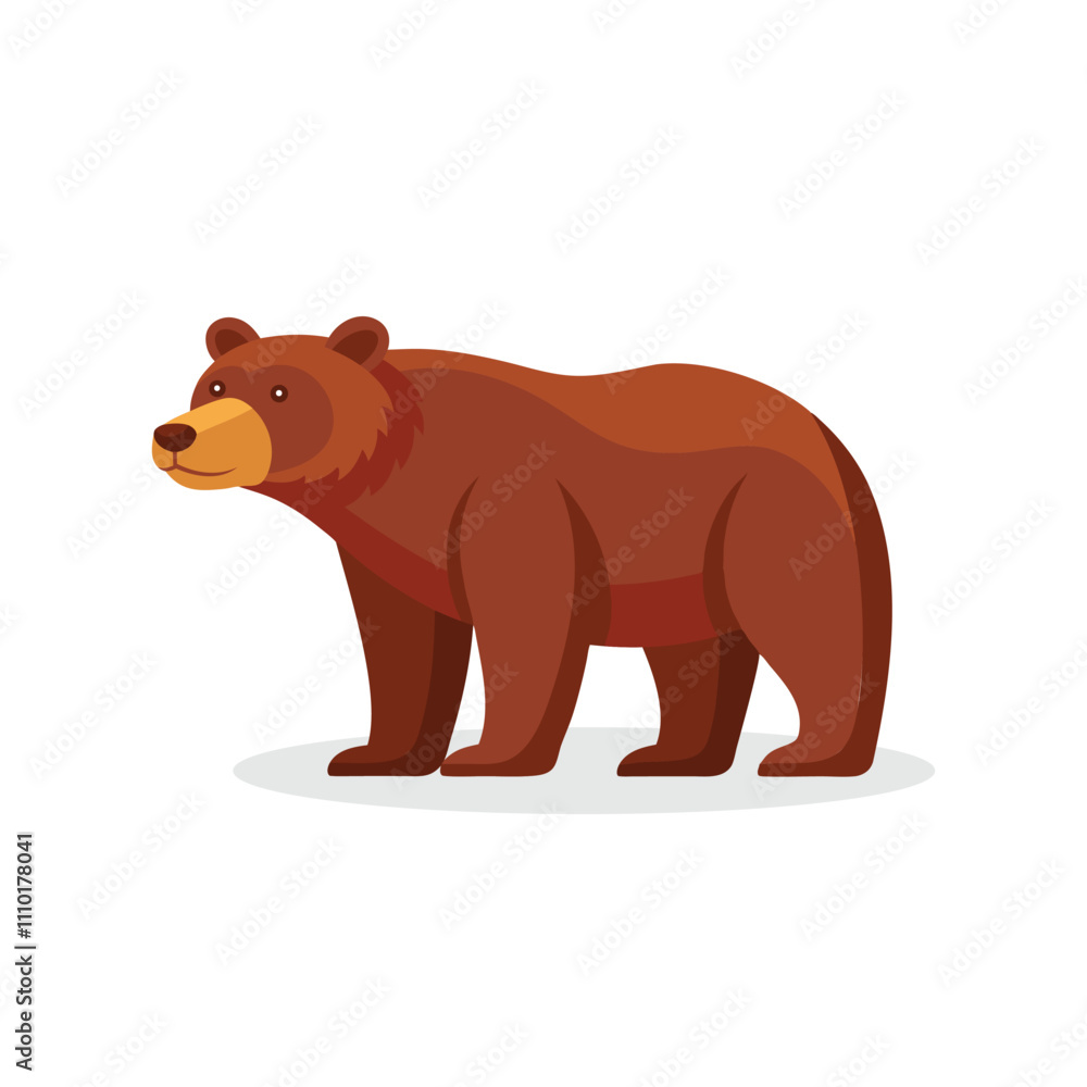 Grizzly Bear animal isolated flat vector illustration on white background. Grizzly Bear animal isolated flat vector illustration on white background.