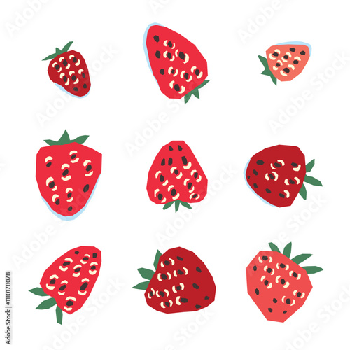 A vector Strawberry set is perfect for creating Fresh and Exciting Designs.