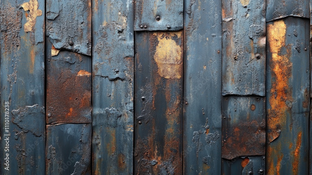 Rustic corrugated aluminum background with weathered textures and vibrant colors perfect for industrial or vintage design projects Rustic corrugated aluminum background with weathered textures and vibrant colors perfect for industrial or vintage design projects