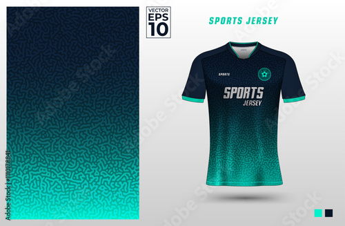 T-shirt sport jersey design template with abstract line pattern gradient background. Sport uniform in front view. Shirt mock up for sport club. Vector Illustration