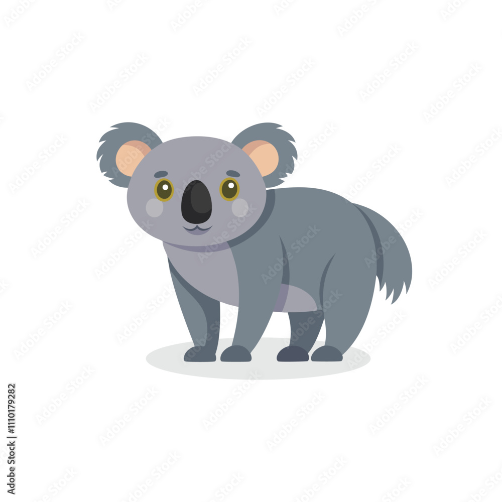 Naklejka premium Koala animal isolated flat vector illustration on white background.