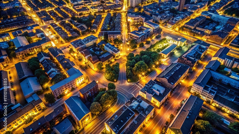 Aerial View of Urban Streets at Night Capturing Hidden Scenes and Intriguing Shadows Evoking Dirty Thoughts and Imagination in a Mysterious Atmosphere Aerial View of Urban Streets at Night Capturing Hidden Scenes and Intriguing Shadows Evoking Dirty Thoughts and Imagination in a Mysterious Atmosphere