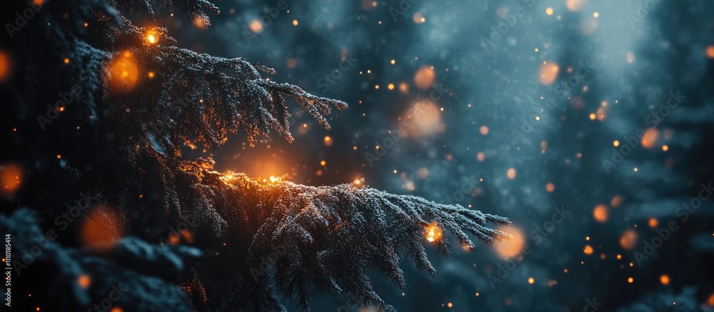 Bokeh Christmas lights background with defocused evergreen tree creating a festive and magical atmosphere for winter themed designs Bokeh Christmas lights background with defocused evergreen tree creating a festive and magical atmosphere for winter themed designs
