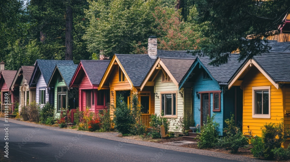 A row of houses for sale in Bend, Oregon. A row of houses for sale in Bend, Oregon.